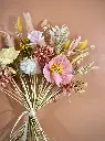 Bouquet Eventail avec Fleurs papier Rosé 