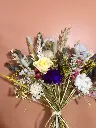 Bouquet Eventail avec Fleurs papier Bleuté